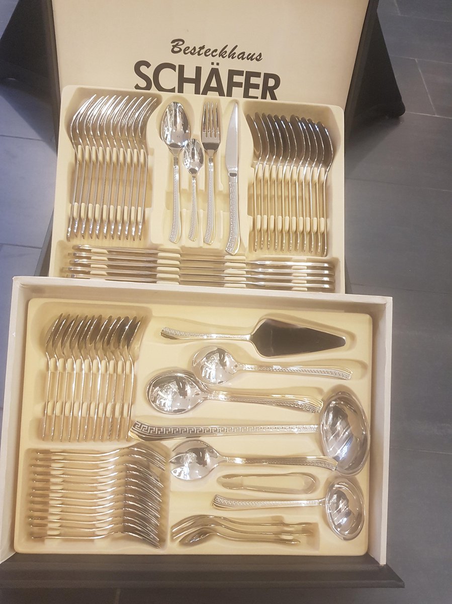 72 delige bestekset goudkleurig/zilverkleurig van het merk shafer