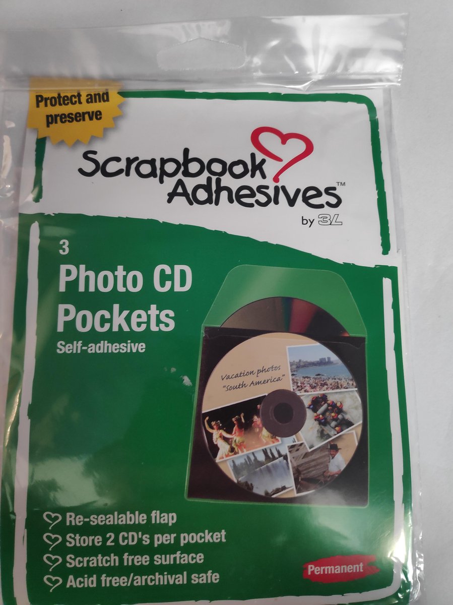 3L Foto Cd hoesjes Zelfklevend 3 stuks