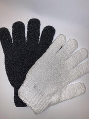 1 paar scrub/ massage/ douche handschoenen grijs