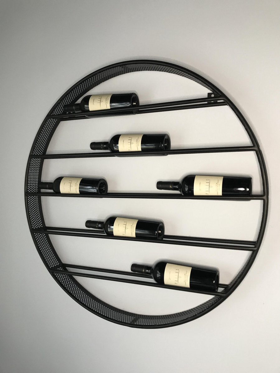 Wijnrek Rocco Rond Zwart 90cm