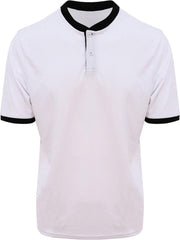 AWDis Gewoon Cool Mens Stand Collar Sport Polo (Arctisch wit/straalzwart)