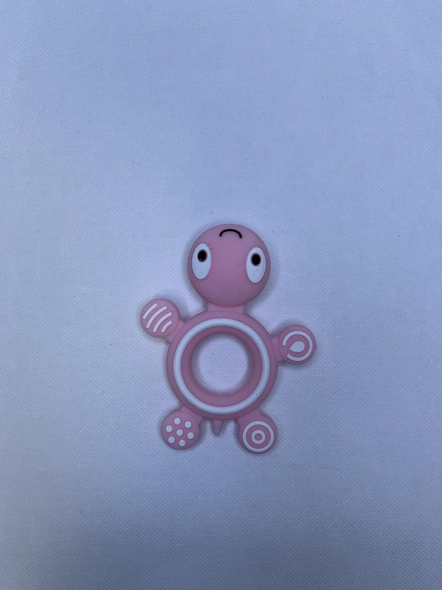 Bijtspeelgoed schildpad pink | bijtring baby | bijtring baby siliconen | schildpad roze | bijtring voor doorkomende tandjes | BPA vrij | bijtspeeltje