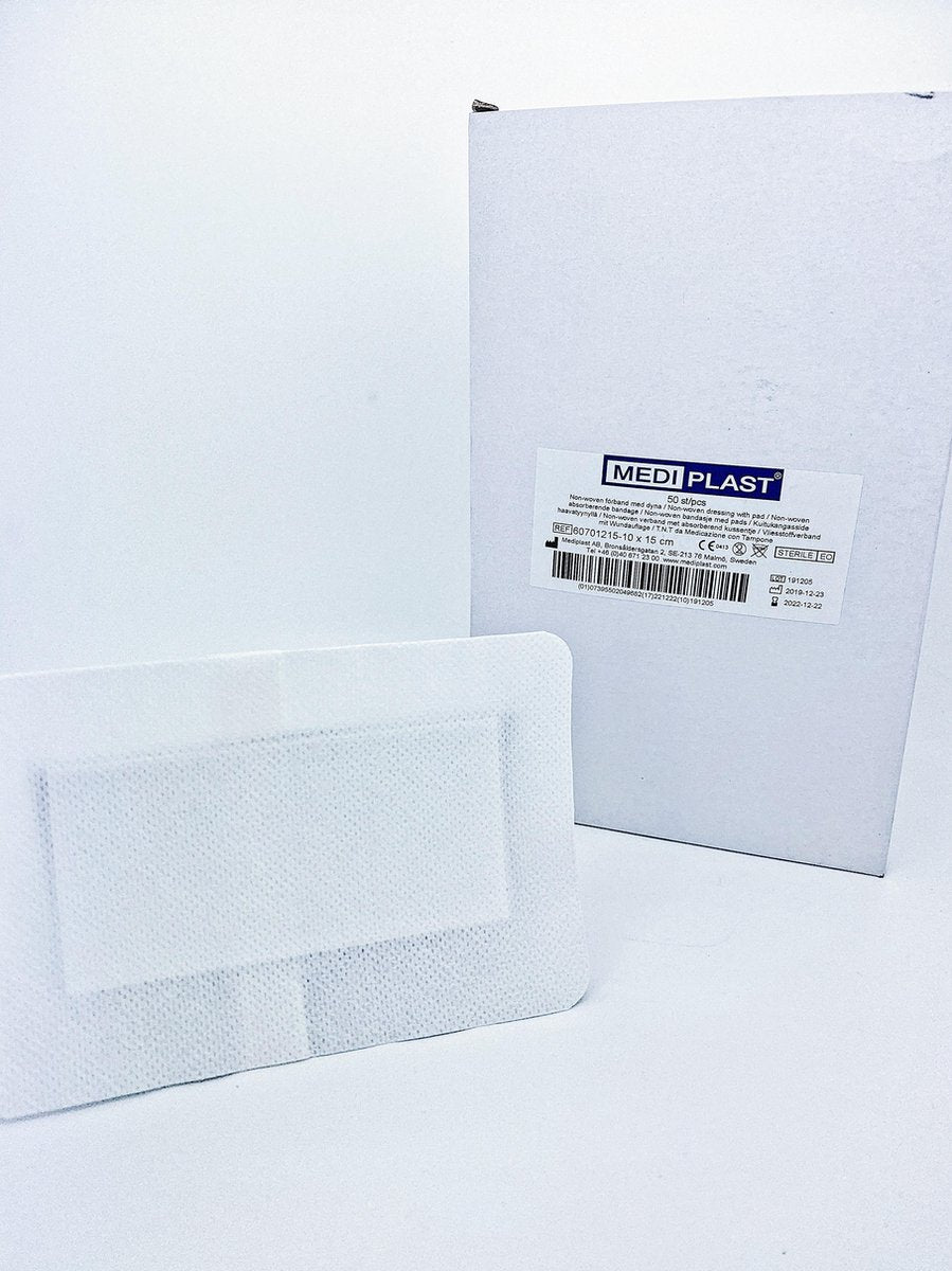 Mediplast Non-Woven Eilandpleister 10cm x 15cm - Doos 50 stuks