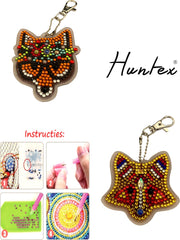 Huntex Diamond Painting Sleutelhanger Set - 2 Vosjes - Accessoires - pen - Kinderen - Pakket Volwassenen - Pakket Full - Pakket Volledig - Accesoires - Dieren