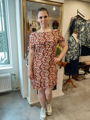 Only Carmakoma jurk Carlana rood/oranje maat 48