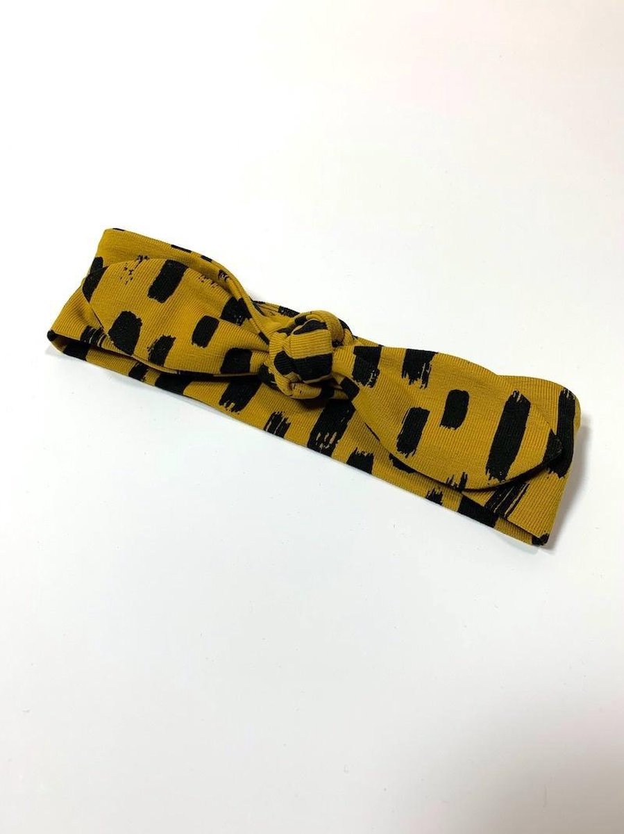 tinymoon Haarband – strik – Tiny Sweeps – Oker – Maat 0 tot 6 maanden