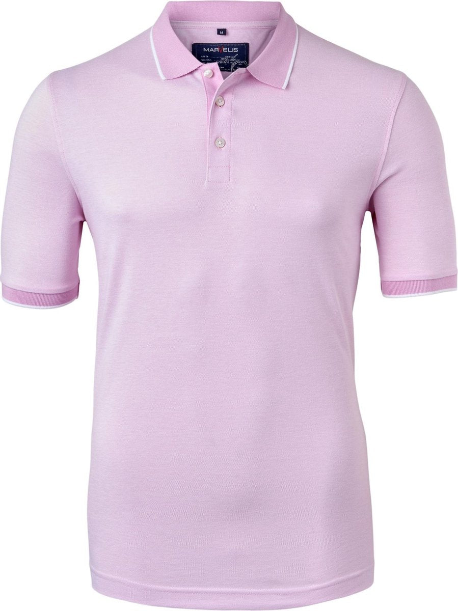 Marvelis Modern Fit poloshirt - roze melange -  Maat: 4XL