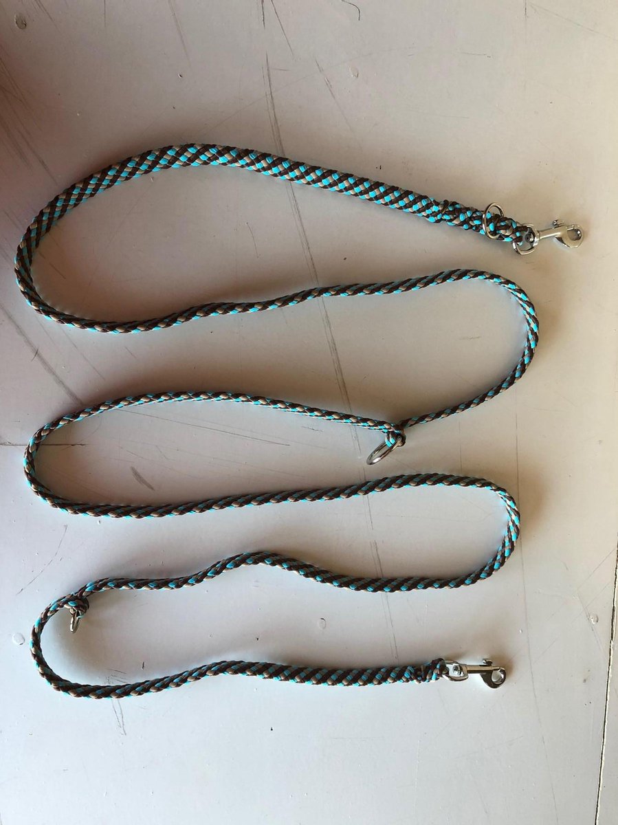 Bianca's Politielijn - Verstelbare riem - 250 cm - Medium - Bruin/Beige/Blauw