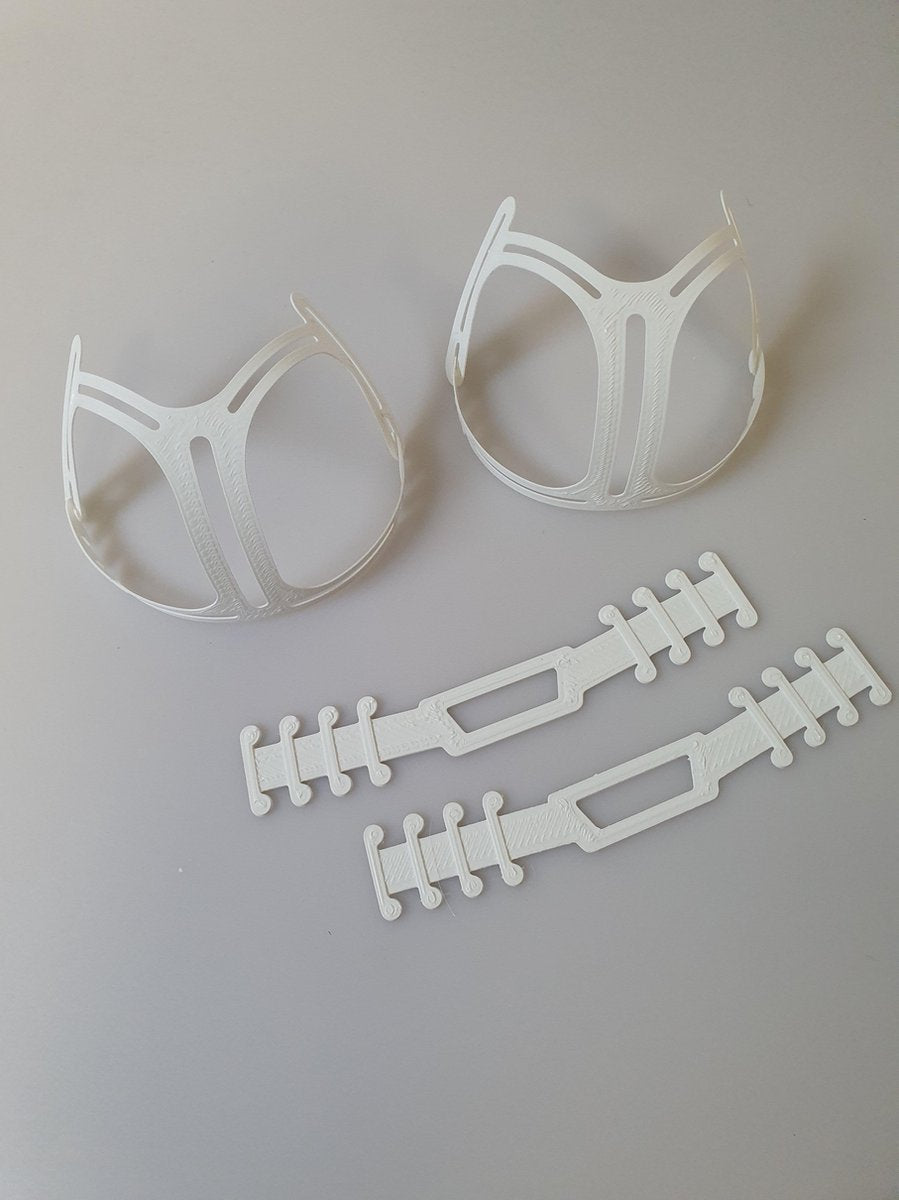 EarComfort earsaver 2 stuks + 2 neusclips - wit - earsaver voor mondkapje - vrijer ademen - anti mist beugel - mondmasker beugel - voorkomt het aanslaan van de bril - BreathComfort - ComfiBreath - ComfiEar