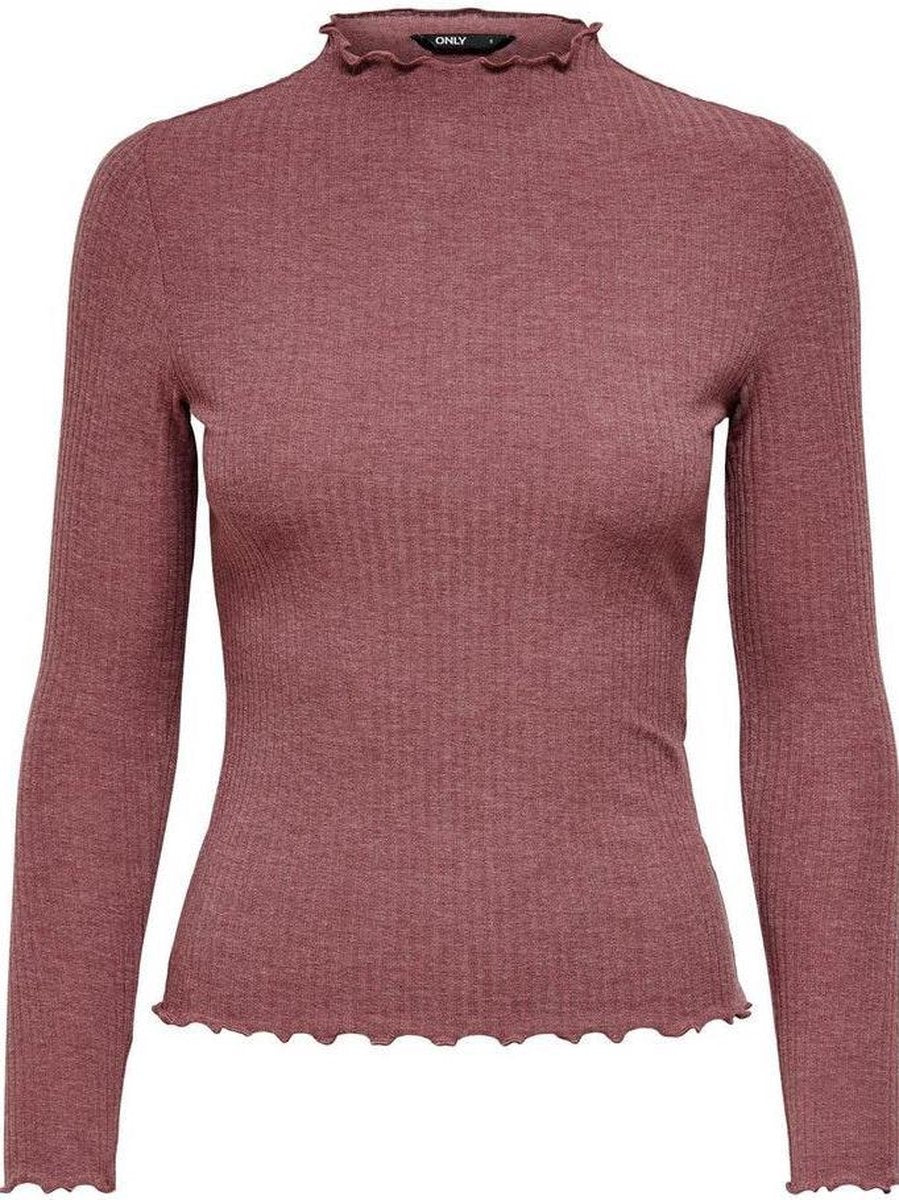 Onlemma L/s High Neck Top Noos Jrs 15180040 Rose Brown/melange