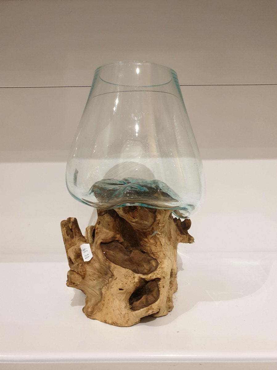 Glas op hout 31x18cm