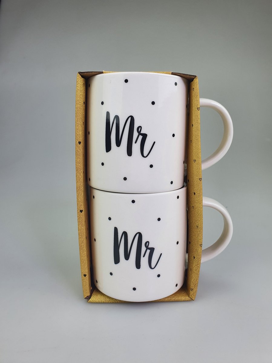 Mokken set - Mr en Mr- Wit/Zwart - LGBTQ friendly - Mok