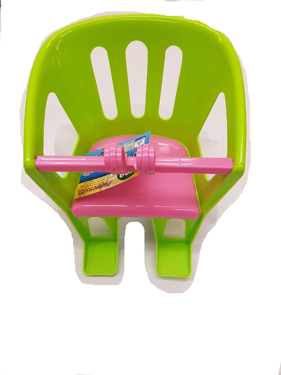 Lena Plastic fietsstoel voor de pop groen