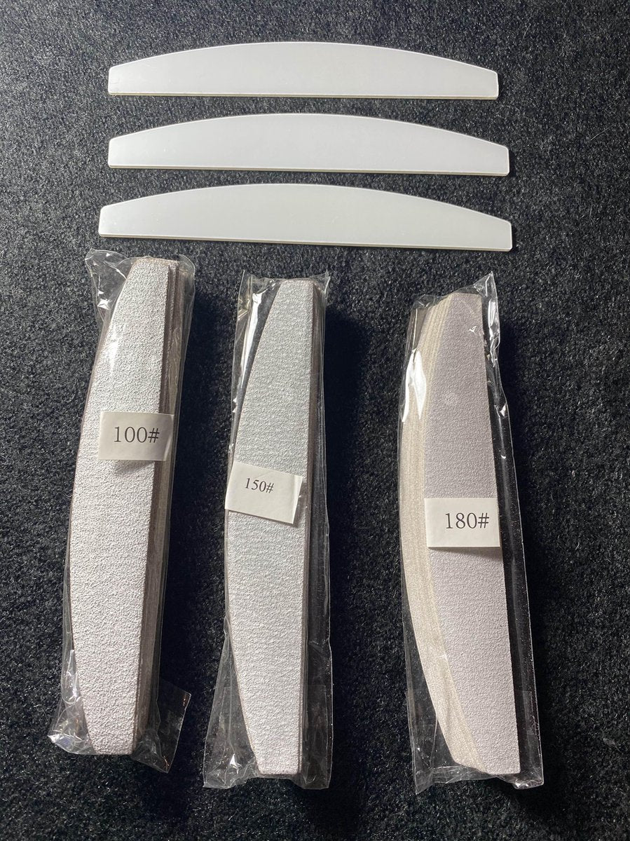 Hygiëne vijlen Half Moon Zebra Vijlen 150 grit 25 pcs nu met tijdelijk Kunststof houder