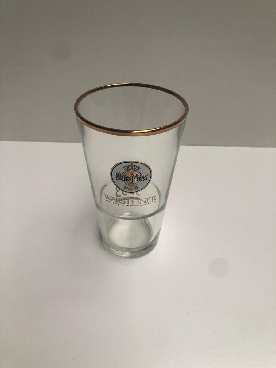 Warsteiner 6x 30cl vaasje conique bierglas bierglazen stapelbaar vaasjes