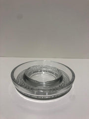 3x glazen asbak asbakken glas 15cm rond met vuurrand en stapelbaar