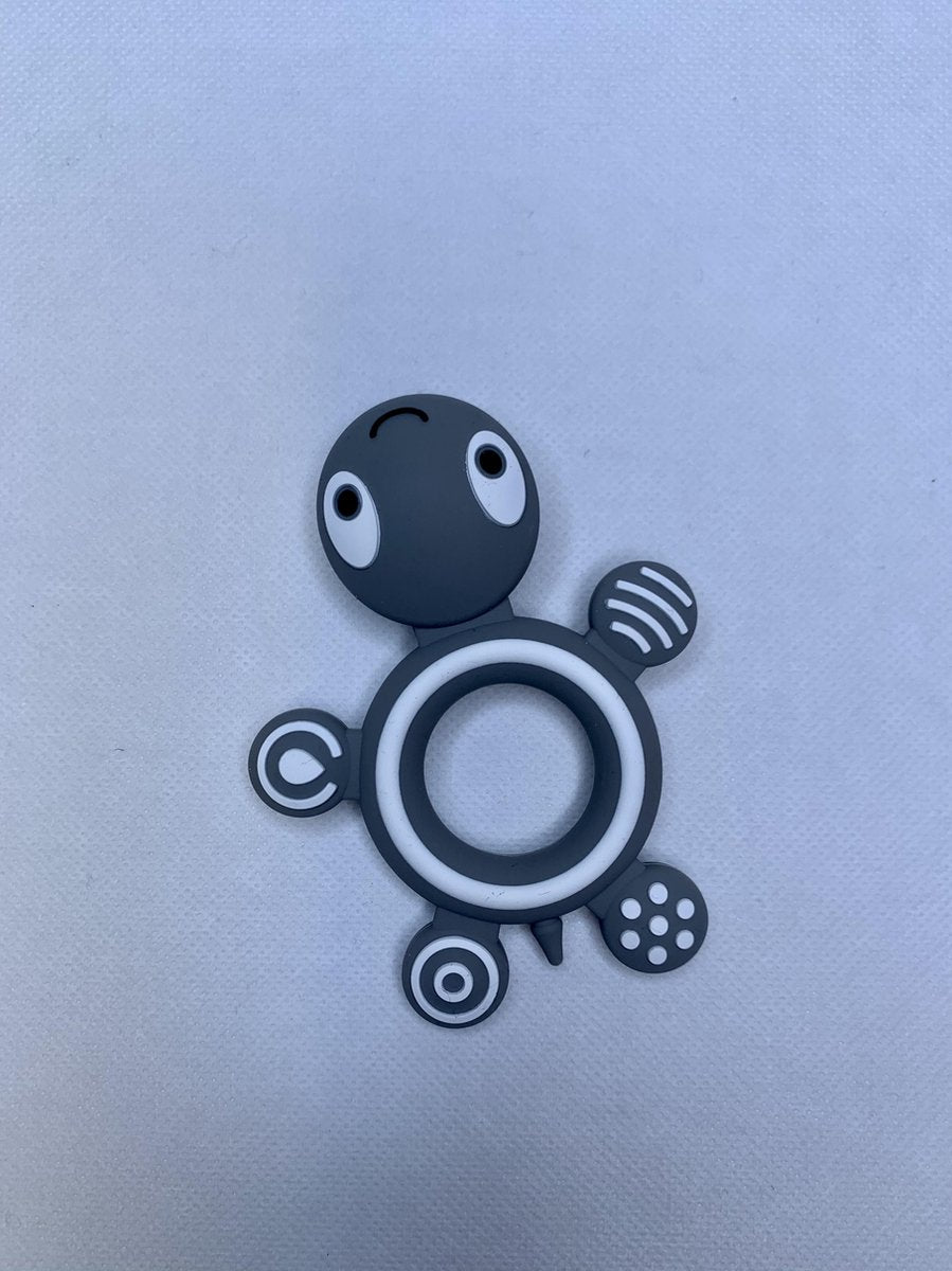 Bijtspeelgoed schildpad dim grey | bijtring baby | bijtring baby siliconen | schildpad  | dimgrey | bijtring voor doorkomende tandjes | BPA vrij | bijtspeeltje