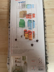 Tomado multifunctionele keuken voorraadwagen 41 x 23 x 85 cm zwart met wieltjes