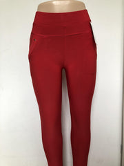 Comfortbroek/Legging - Damesbroek - Hoge taille – ROOD - Stretch – 4XL/5XL