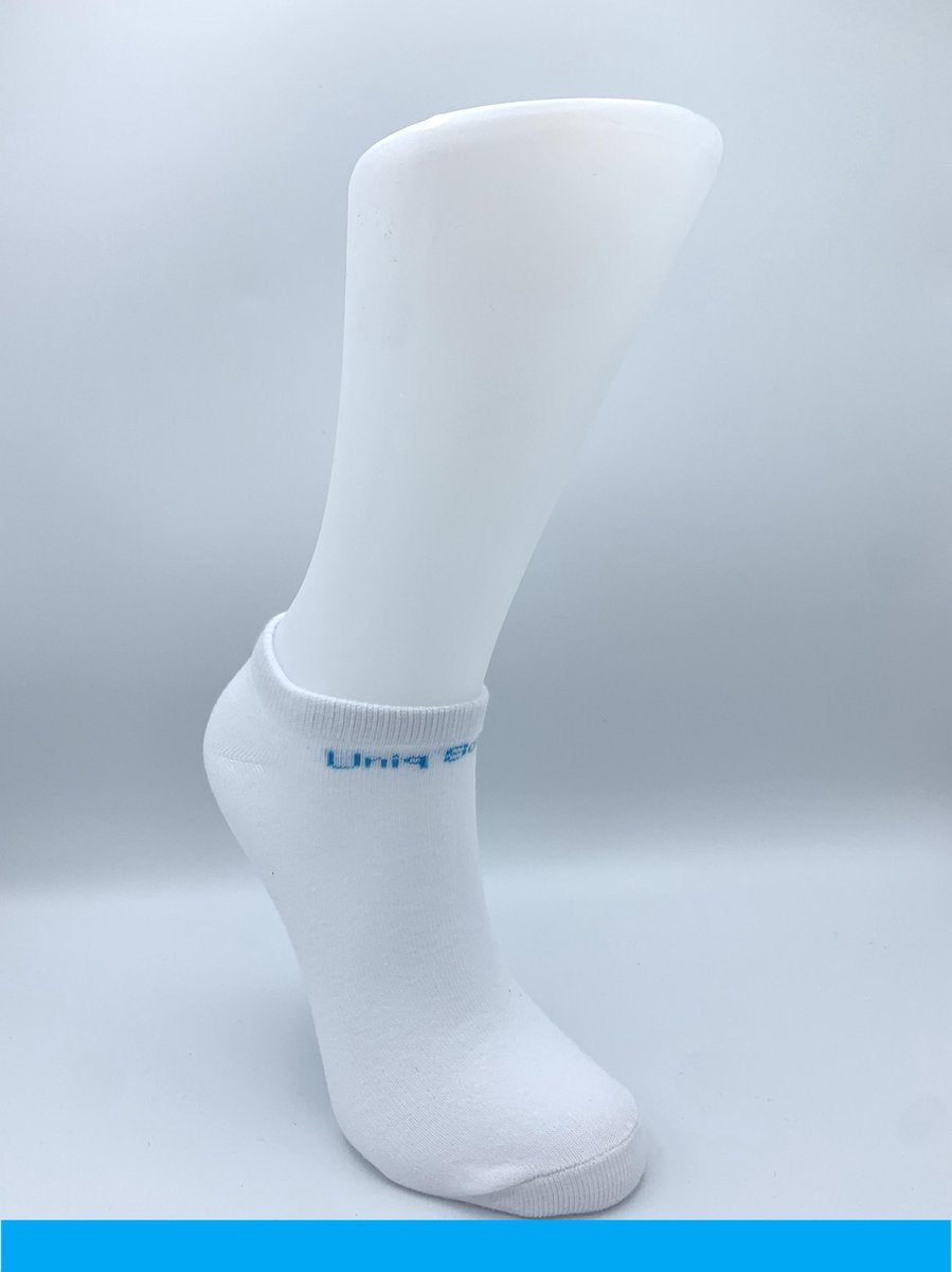UNIQ SOCKY 8 PAAR - LAAG BLAUW (wit) (41-45) | MAKKELIJK SORTEERBARE SOKKEN