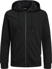 JACK&JONES PLUS JJEBASIC SWEAT ZIP HOOD NOOS PS - Black - Mannen - Maat 5XL