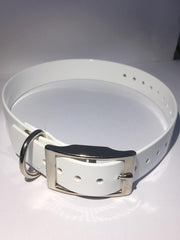 Halsband BioThane GOLD - WIT - 600mmX25mm - dubbele gesp