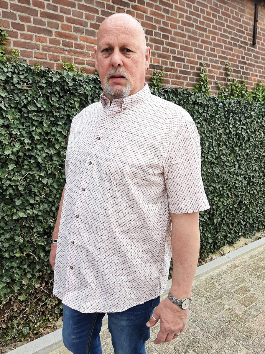 GCM Henderson Overhemd Wit Korte mouw Maat 2XL BIG MEN SIZE