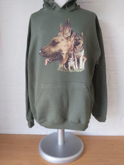 Hoodie Honden - Duitse Herder - Duitse Herders Hond - maat L - Unisex - Militairy Groen