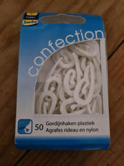 50 Gordijnhaken Plastiek Sorbo