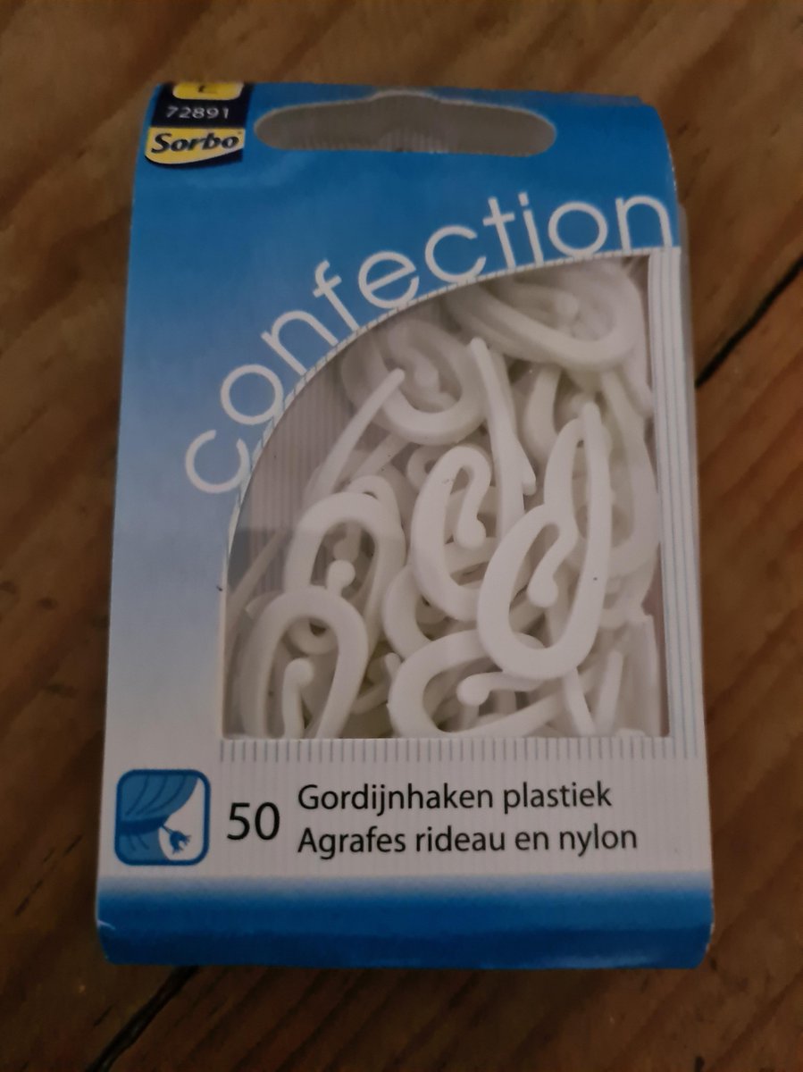 50 Gordijnhaken Plastiek Sorbo