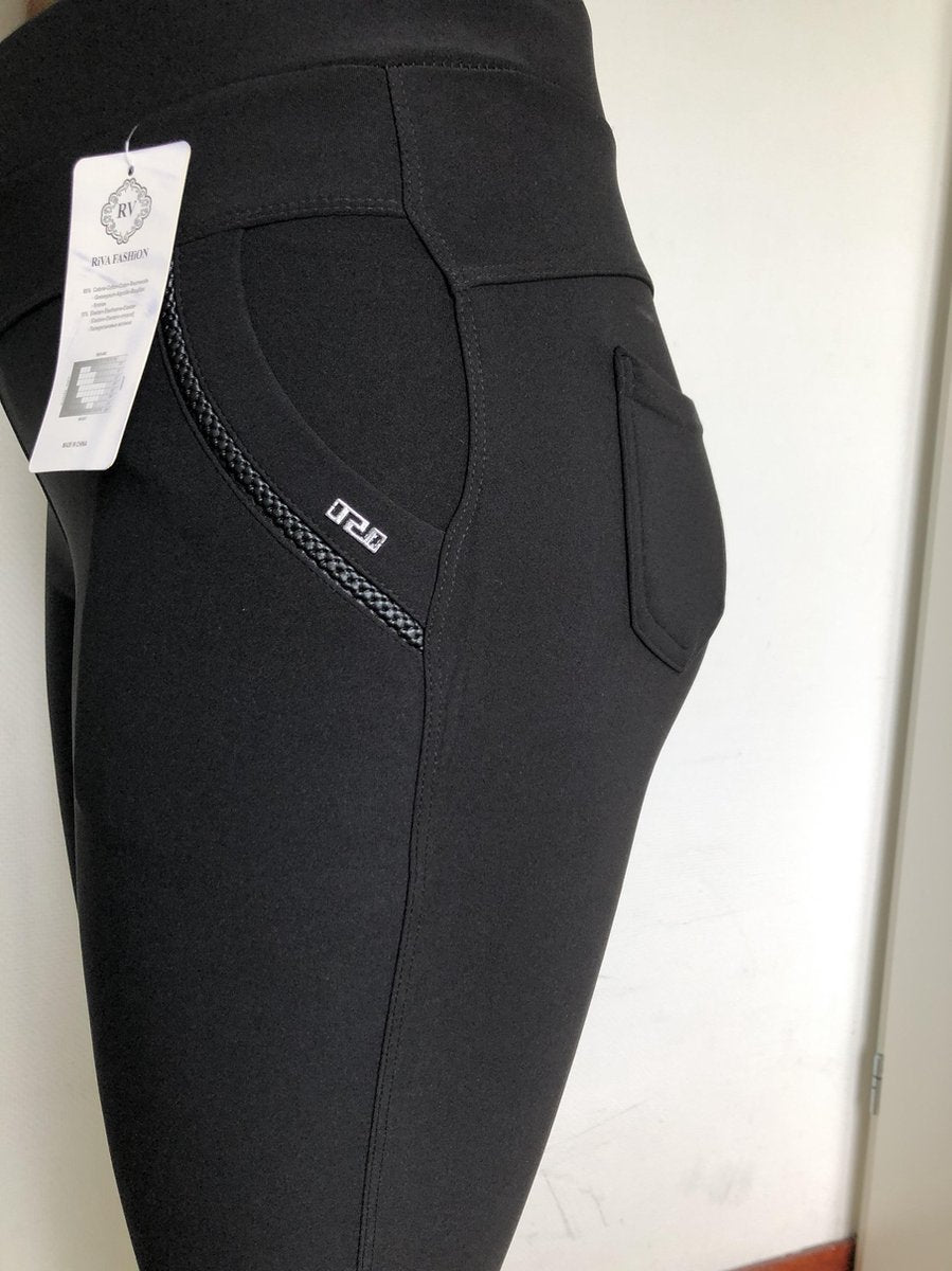 Comfortbroek/Legging - Damesbroek - Hoge taille – Zwart - Stretch – XL/XXL