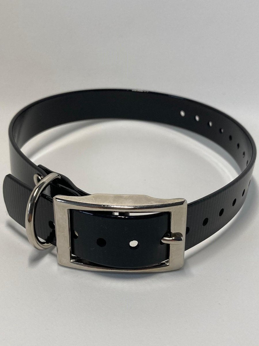 Halsband BioThane GOLD - ZWART - 450mmX19mm - dubbele gesp