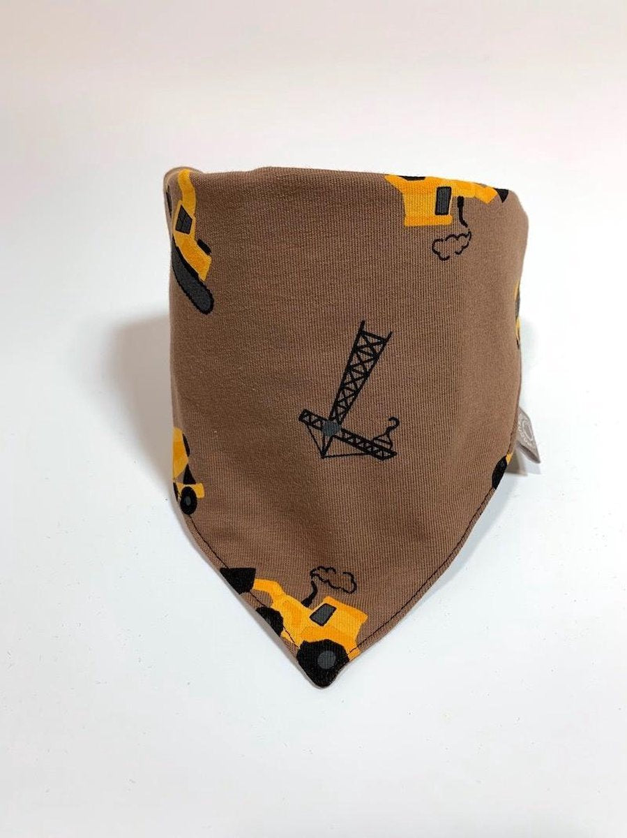 tinymoon Jongens Sjaal – slab/bandana – Tiny Builders – Bruin – Maat 0 tot 1