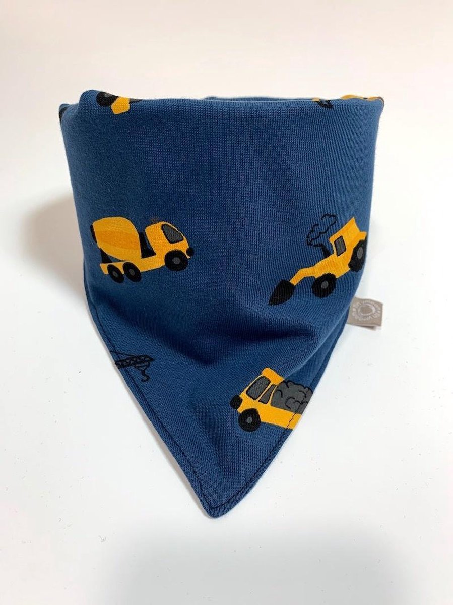 tinymoon Jongens Sjaal – slab/bandana – Tiny Builders – Blauw – Maat 0 tot 1