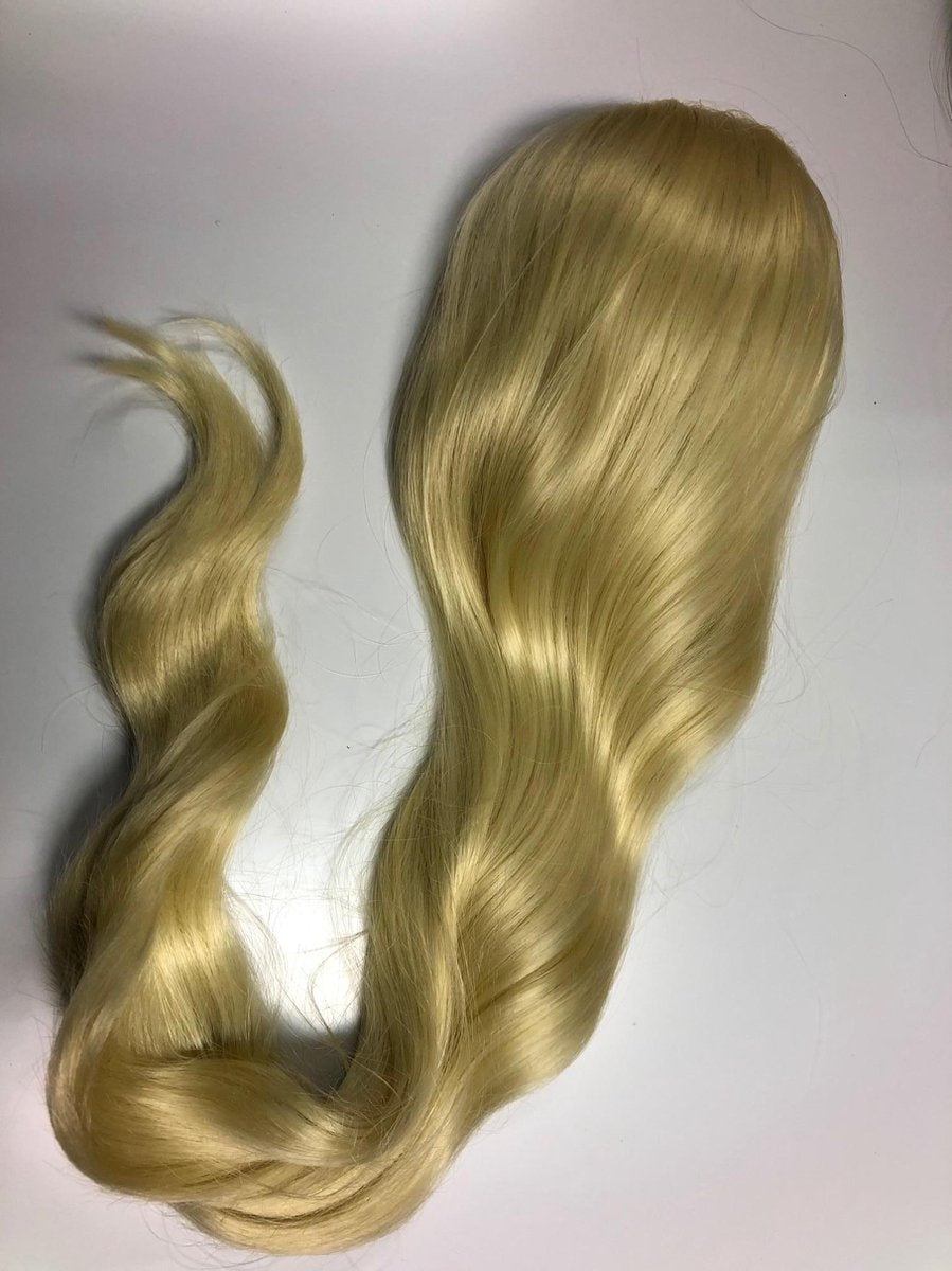 Paardenstaart  XXL Ponytail net echt haar dik&vol blond 100%Monofibrehair
