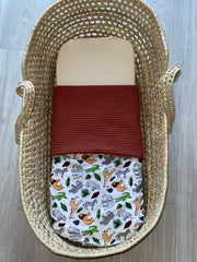 De laatste!! Wiegdeken - cosleeperdeken - terracotta wafelkatoen - jungle - babydeken