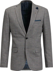 WE Fashion Heren slim fit geruite blazer