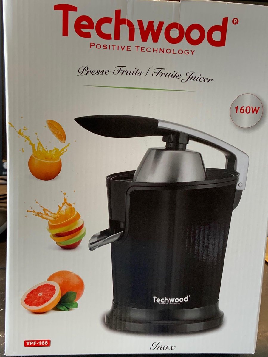 Techwood - Elektrische - Citruspers - persarm - zwart rvs