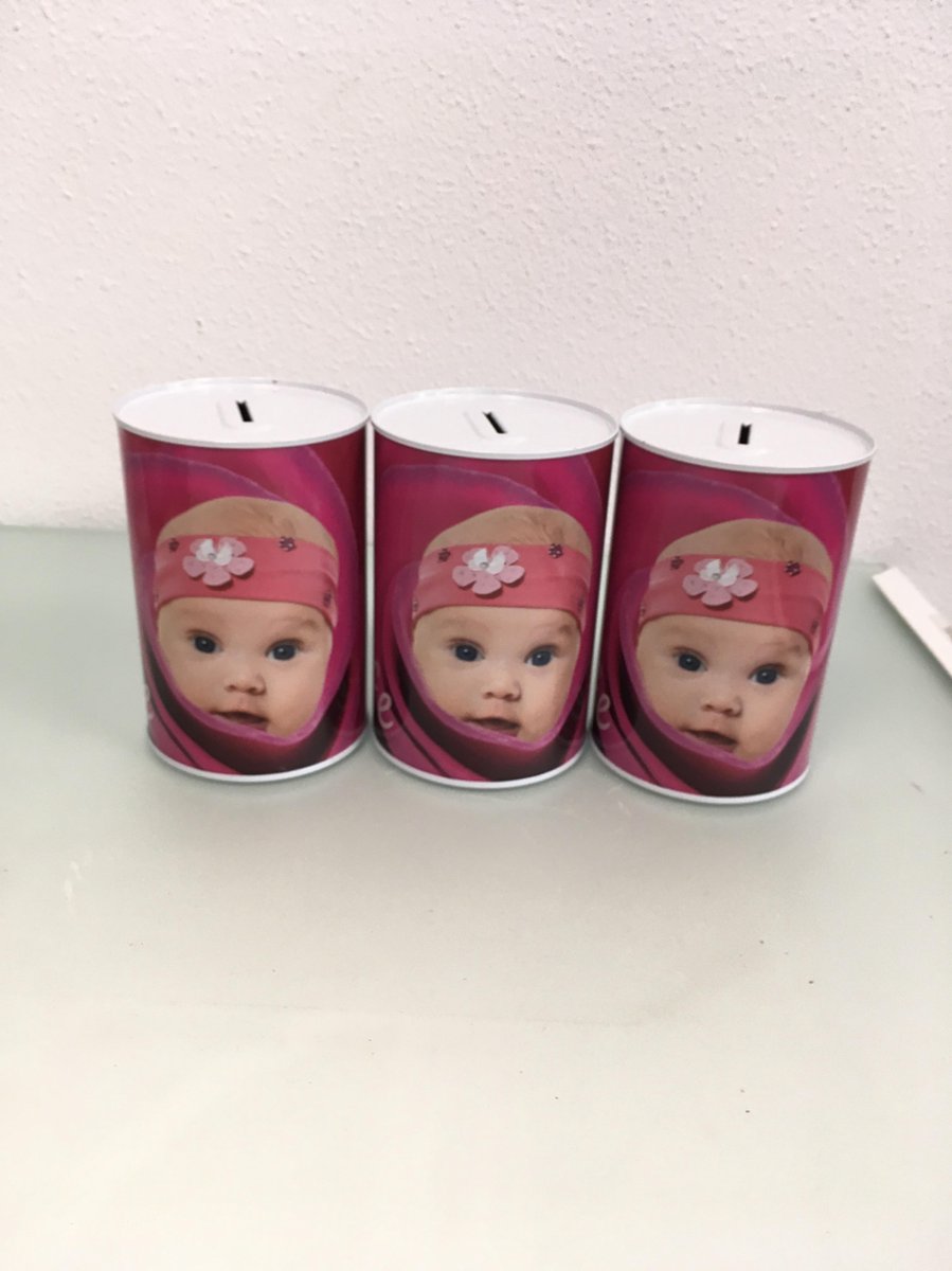 Roze baby spaarpot (set van 3)