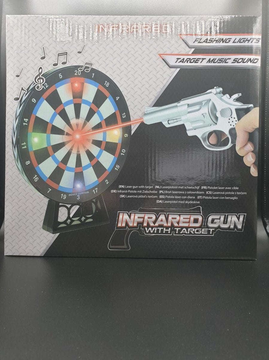 LASERPISTOOL MET SCHIETSCHIJF MET LICHT EN GELUID