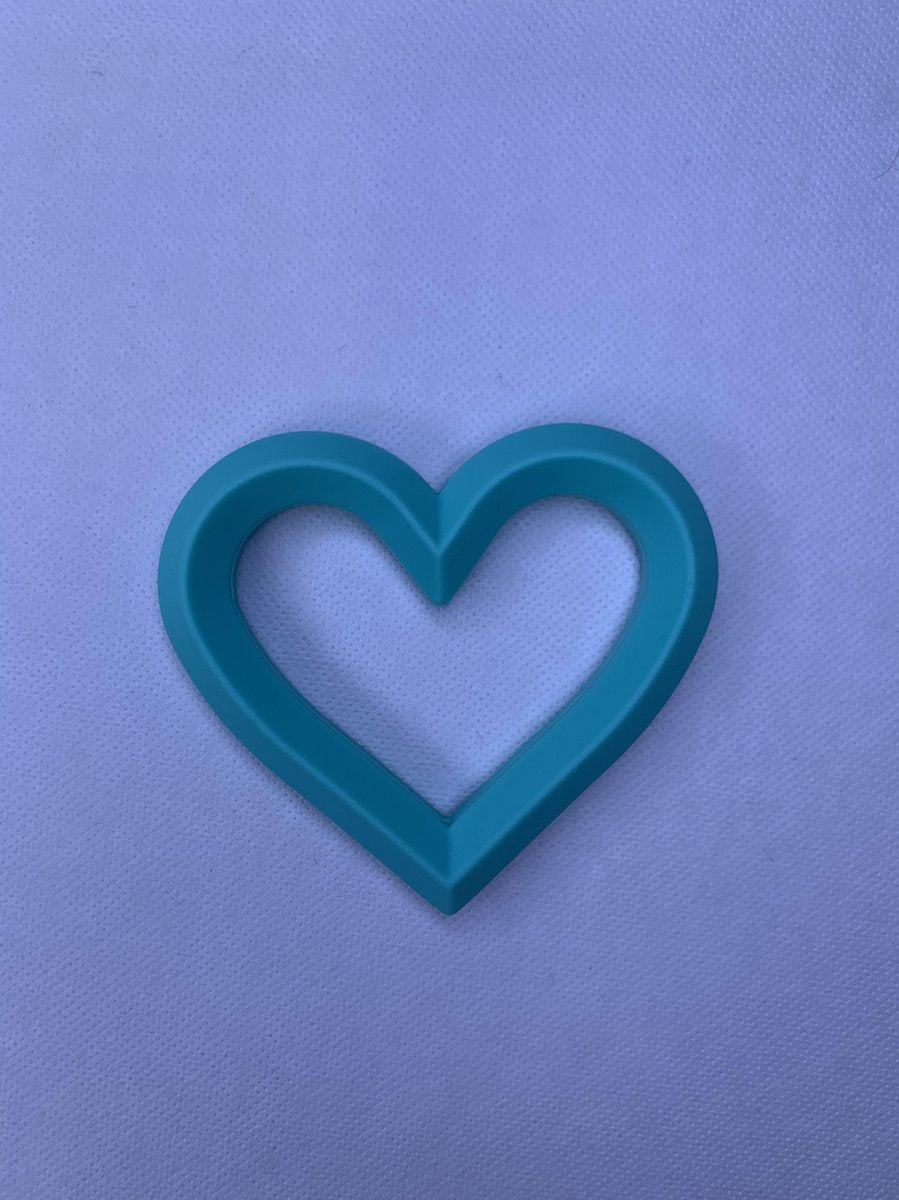 bijtring hart turquoise | siliconen bijtspeelgoed | baby bijtring | 0-2 jaar | bij doorkomende tandjes | kraamcadea