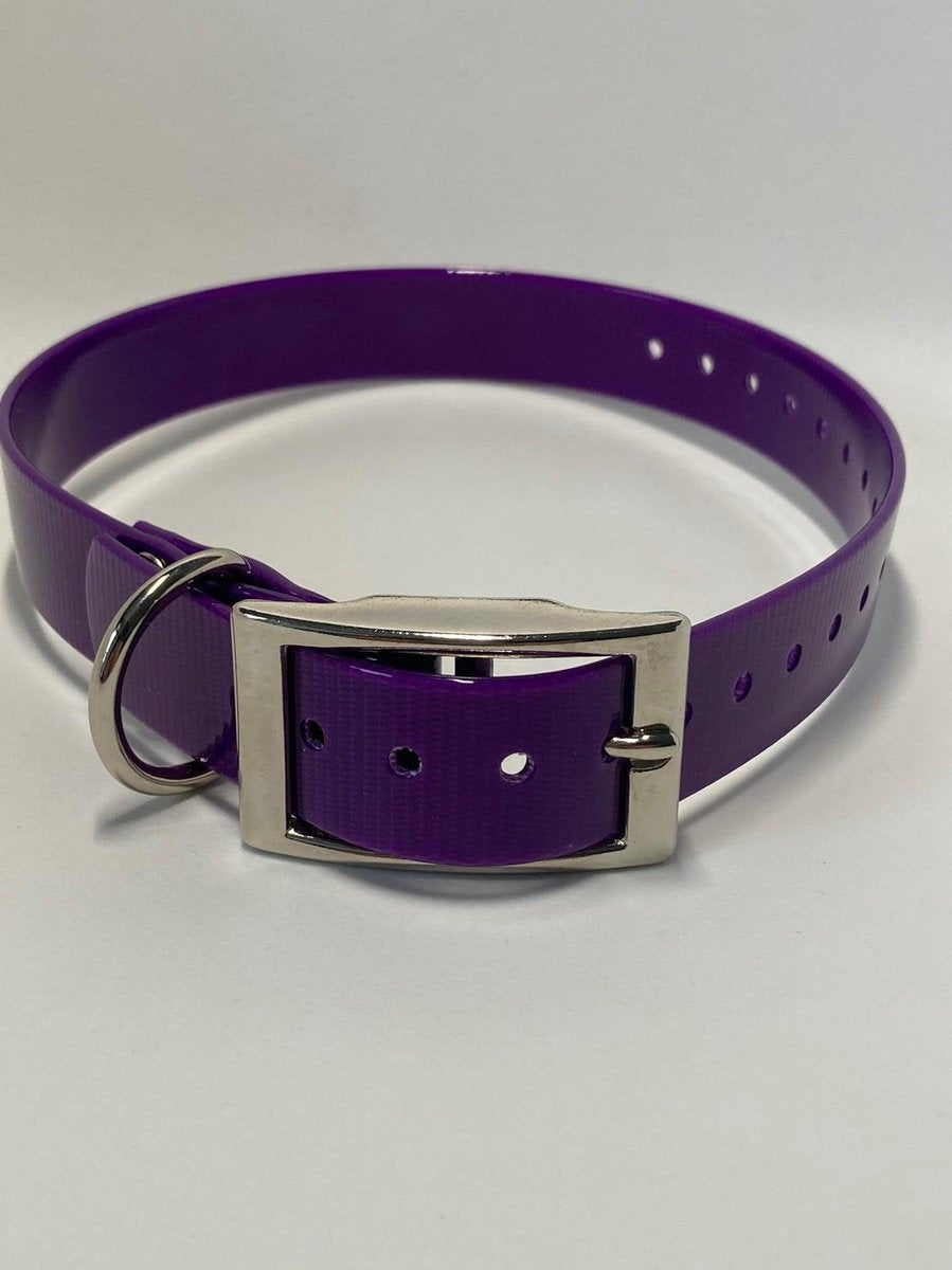 Halsband BioThane GOLD Transparant - PAARS - 600mmX25mm - dubbele gesp