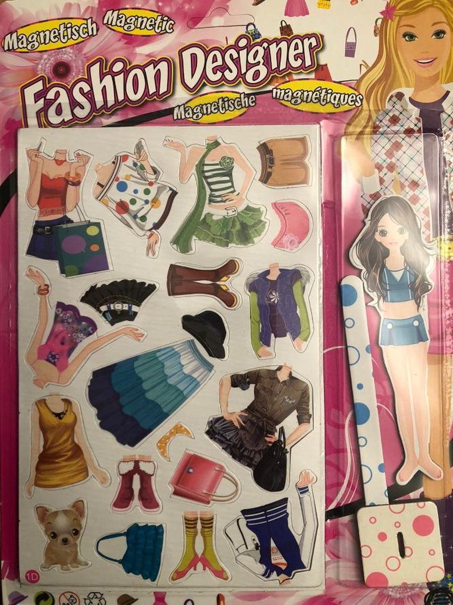Fashion Design magnetische aankleedpop 13 cm lang - Magnetische Aankleedpop