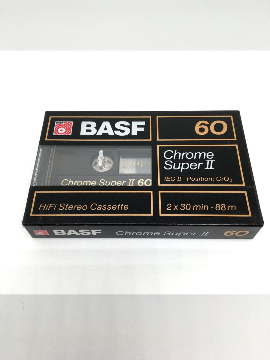 Basf 60 Chrome Super II Cassettebandje (1988)- Uiterst geschikt voor alle opnamedoeleinden / Sealed Blanco Cassettebandje / Cassettedeck / Walkman.