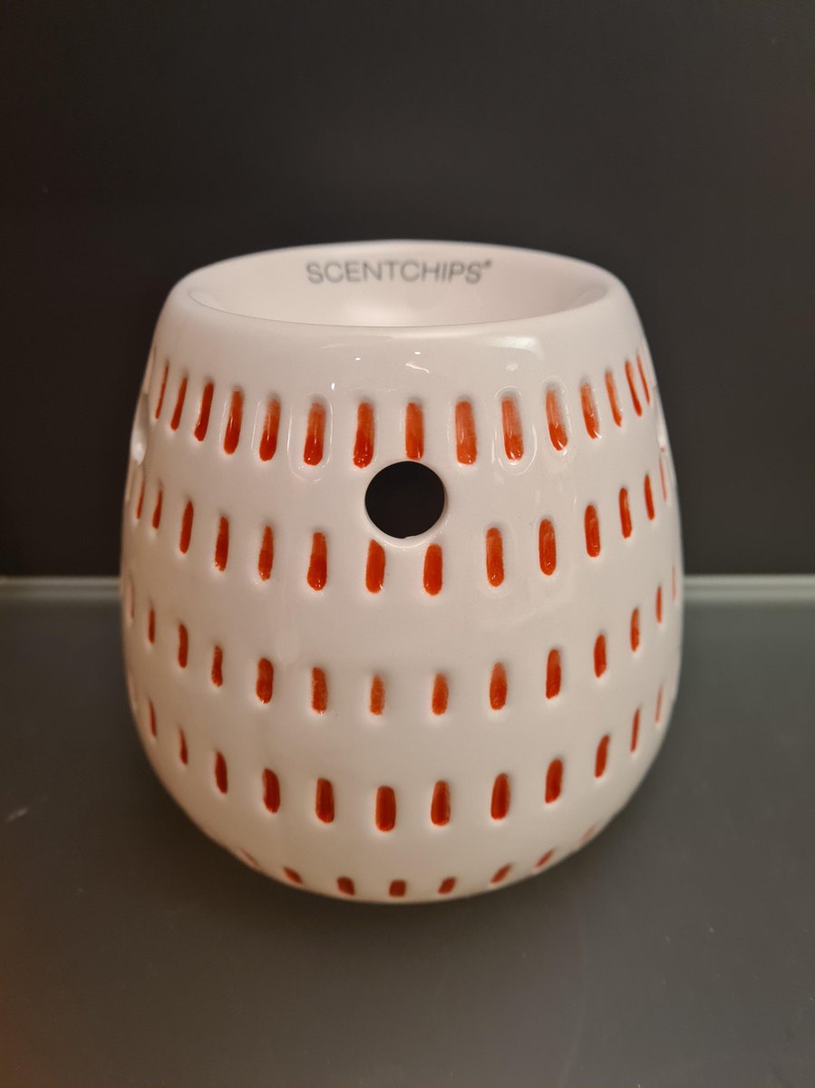 Scentchips oliebrander - wit met rode accenten