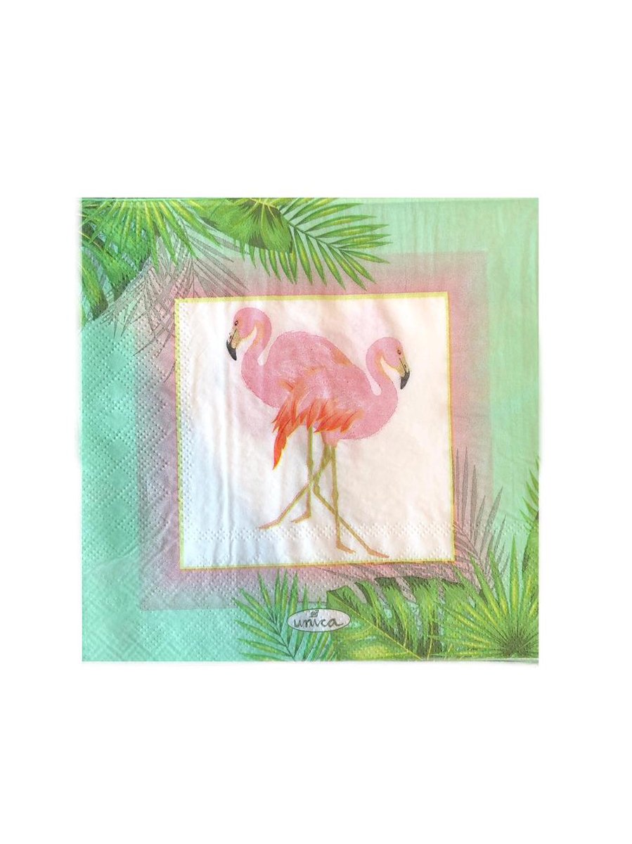 20 stuks servetten flamingo