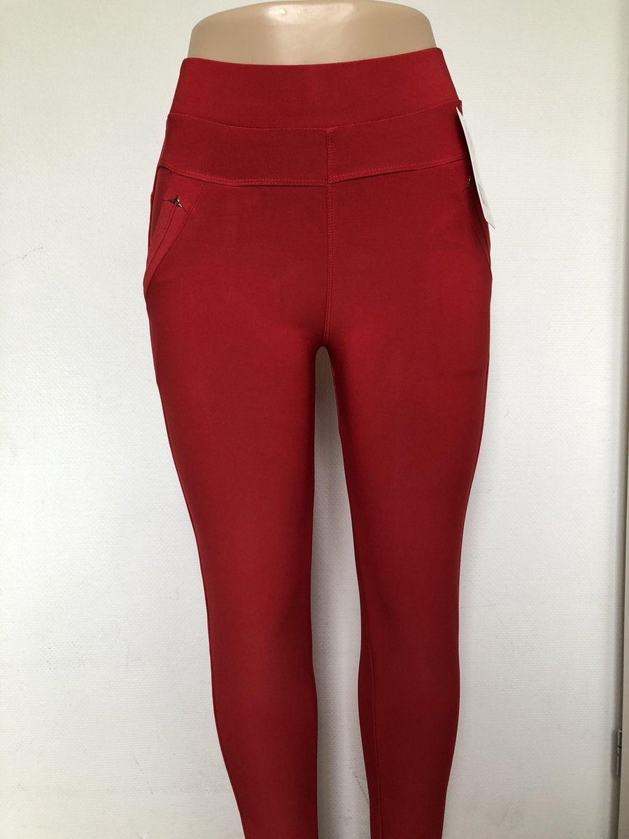 Comfortbroek/Legging - Damesbroek - Hoge taille – ROOD - Stretch – XL/XXL