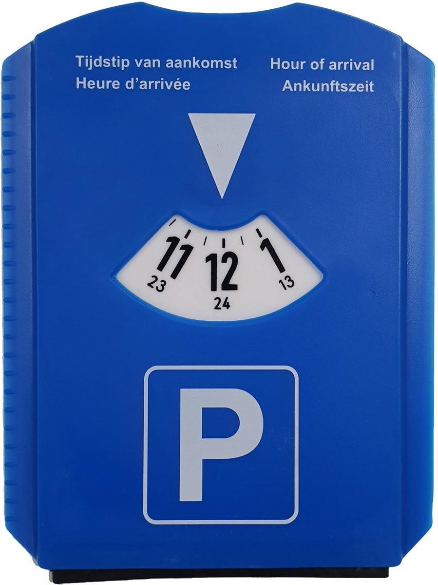 Sundaze - Blauwe Parkeerschijf - Hard plastic - Incl. Ijskrabber en Rubberen veger