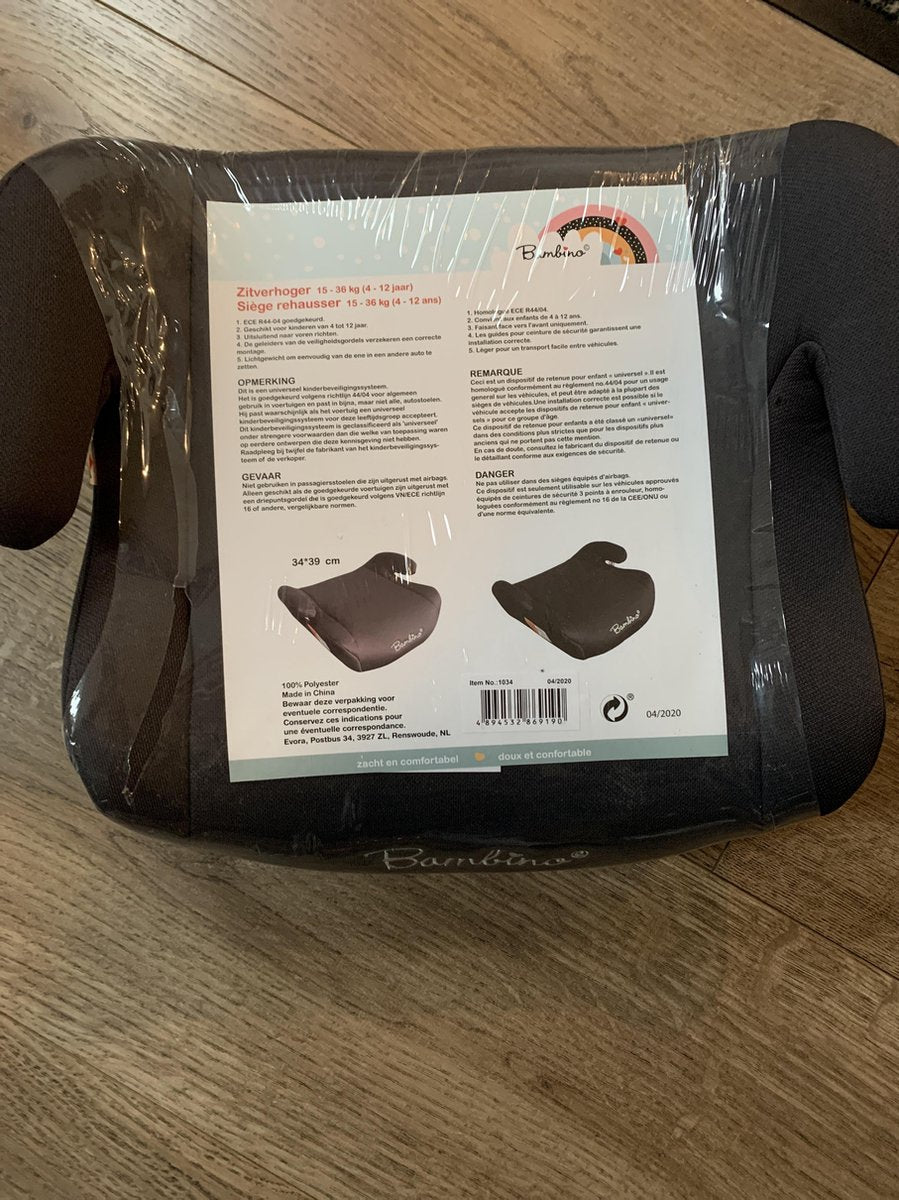 Donker grijze zitverhoger auto peuter kind 15 - 36 kg