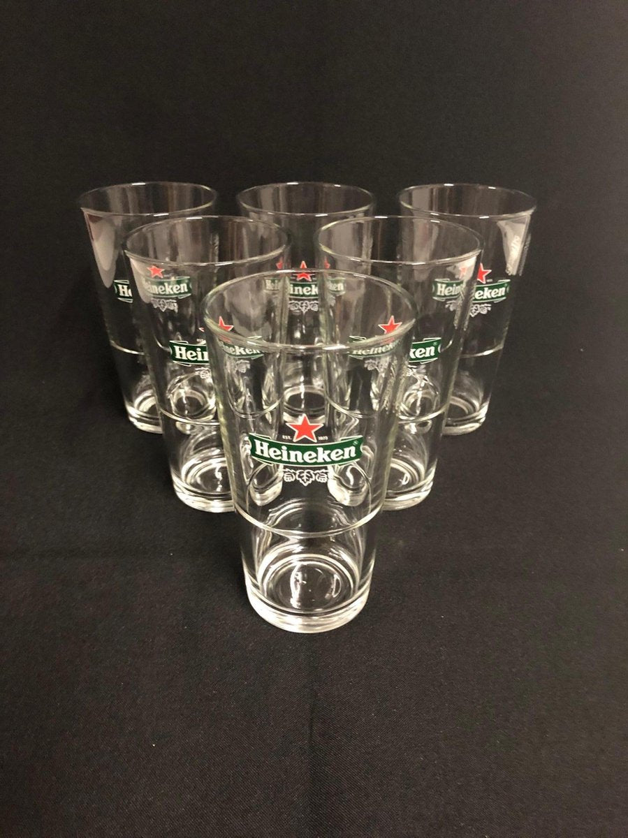 Heineken bierglas amsterdammertje vaasje Voerman 25cl Doos 6 bierglazen